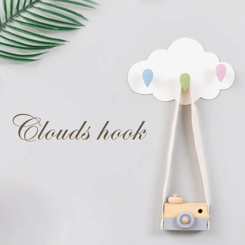 Creative Cute Star Moon Cloud Shape Nail-free Wall Clothes Hooks Kids Room Decorative Key Hanging Hanger Kitchen Storage Hook 4
