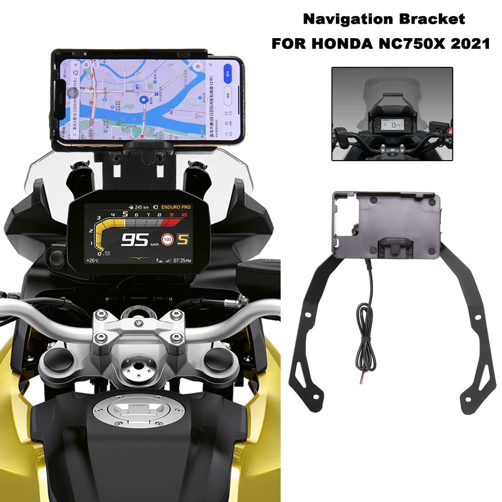 2021 NC750X Motorcycle Phone GPS Mount Wireless Charging Windshield