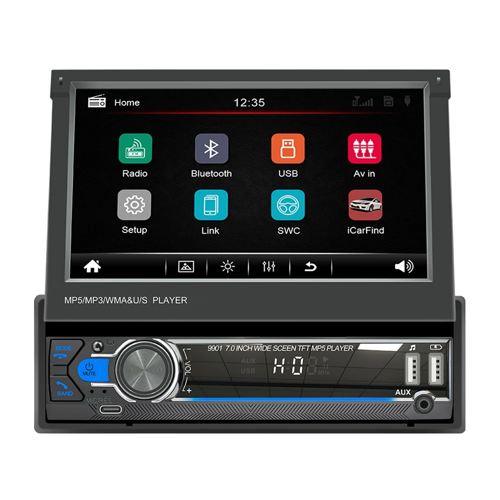 Schermo Telescopico Manuale 1 Din Car Multimedia Player Auto Audio Stereo Radio Fm Bluetooth 1 Din 7 Pollici Autoradio