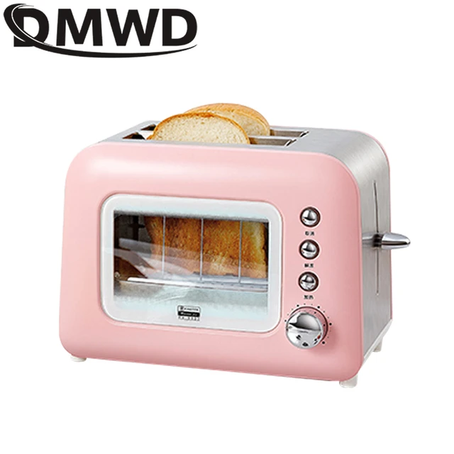  2 Slice Electric Bread Toaster, Machine 6 Gears Sandwich Maker  Toast Baking Grill Oven with Dust Cover for Kitchen  Breakfast,680W,220V,Pink: Home & Kitchen