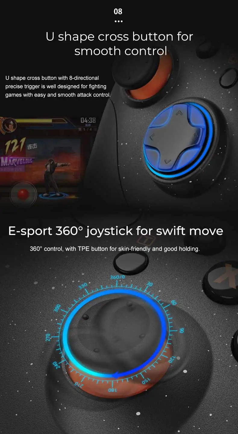 360 °, PC Joystick, controladores de choque