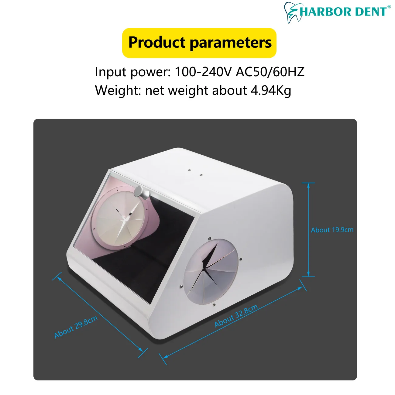 Collecteur De Poussière Pour Sablage Dentaire – Boîte Avec LED, Ventilation Puissante, Pour Polissage/meulage