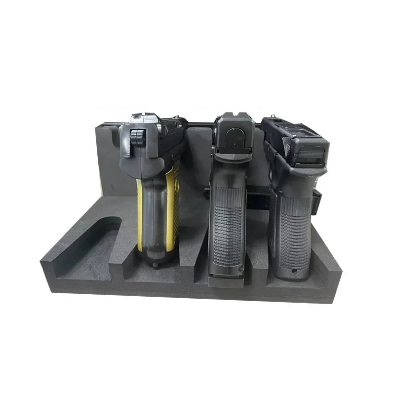 Rastrelliera Per Pistole 4 Slot - Supporto Per Revolver E Armi | Schiuma Imbottita Per Protezione | Acciaio E Polimero