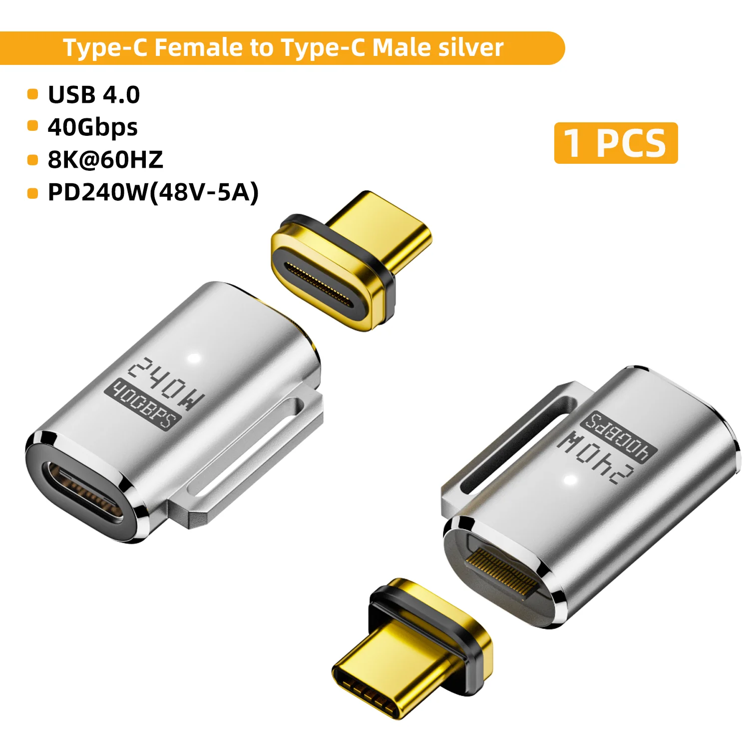USB4 40Gbps 240W 마그네틱 타입-C 어댑터 고속 충전 8K@60Hz 맥북 노트북 태블릿 사무용
