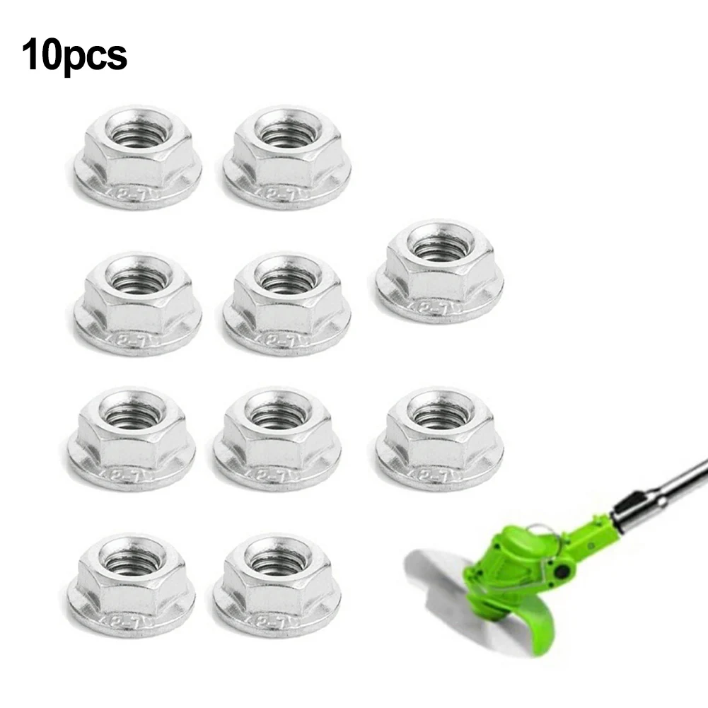 10pcs Stainless Steel Cap Nut For Lawn Mower For Lawn Mower Cutter Head Garden Mowers Battery Trimmers Protective Gasket Nut