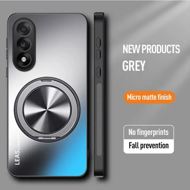 Magnetic Matte Shockproof Holder Phone Case