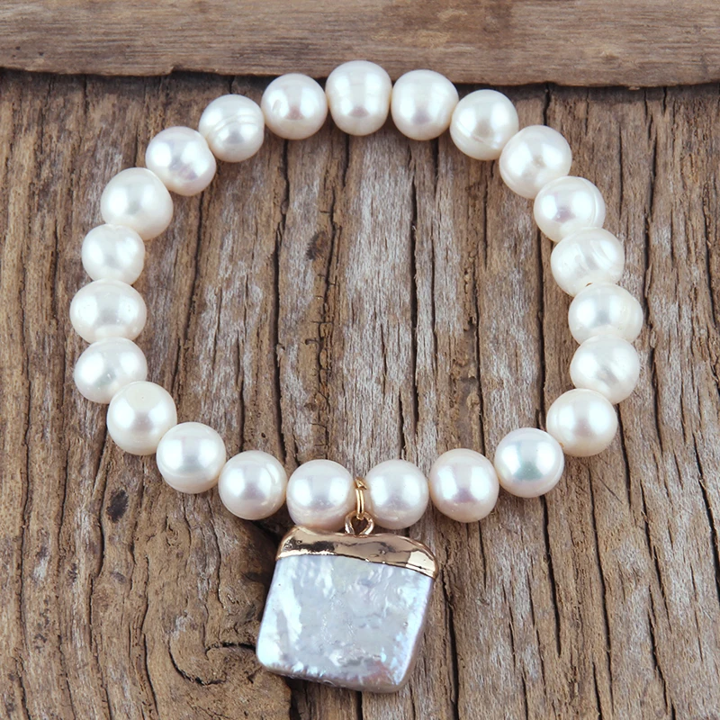 Braccialetto di perle d'acqua dolce barocche | Rock PEARLY LUSTRE