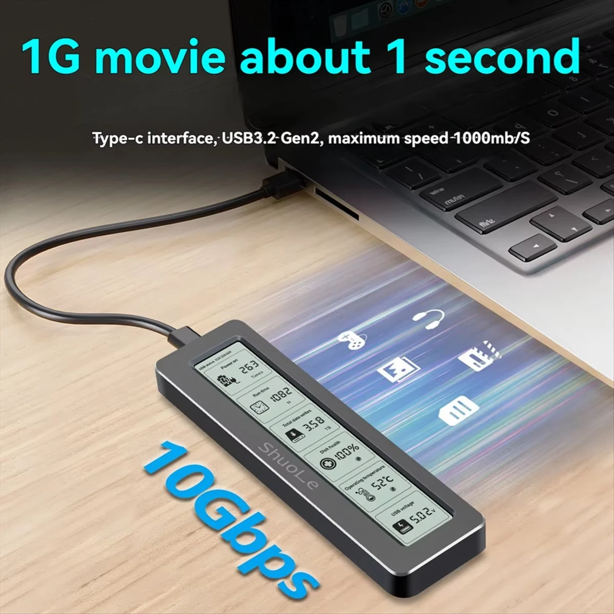 M2 SSD NVMe Enclosure USB 3.2 Gen2 10Gbps PCIe SSD Box M.2 NGFF SATA Case external hard drive case ssd enclosure hard drive enclosure hard disk case external hard drive box hdd case enclosure
