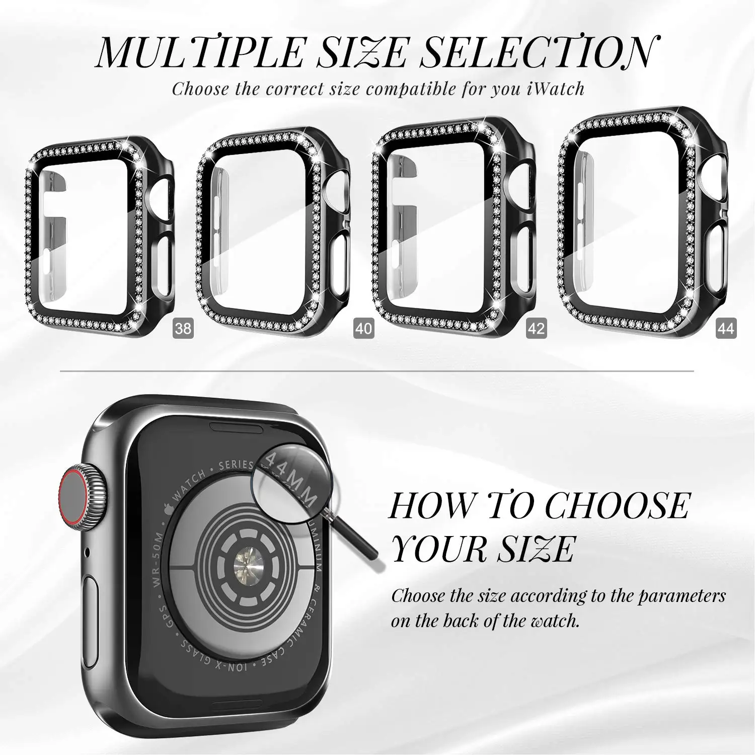 Luxury Bling Diamond Bumper Protector with Glass Case