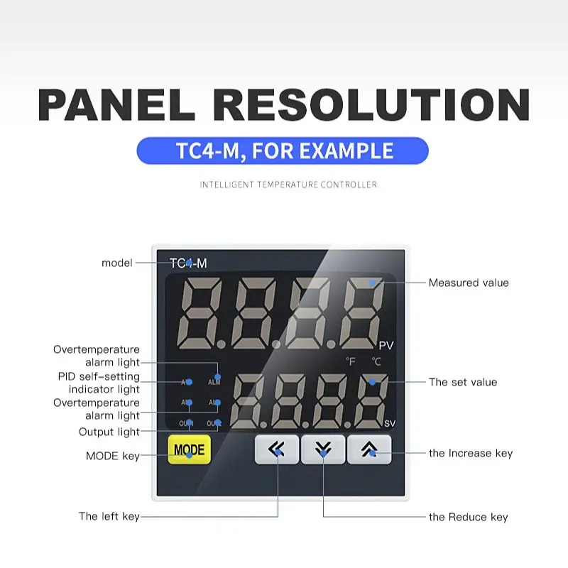 Фото Термостат с регулятором температуры, 220vac RTD TC вход TC4S TC4H TC4L TC4M PID цифровой дисплей, Терморегулятор с контролем температуры 1300 ℃ №2