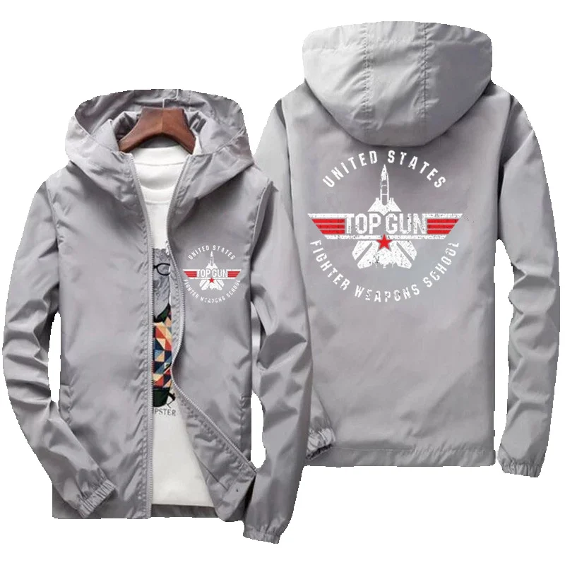 Giacca a vento uomo stile pilota top gun con cappuccio_voghion.com