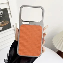 Luxury Matte Retro PU Leather and Hard PC Back Case - Enhanced Quality for Xiaomi 17 (Orange)
