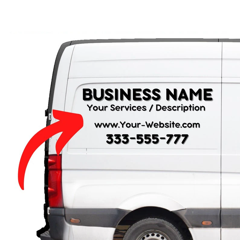 Large Custom Business Vinyl Decal Sticker for Van Truck Car Vehicle