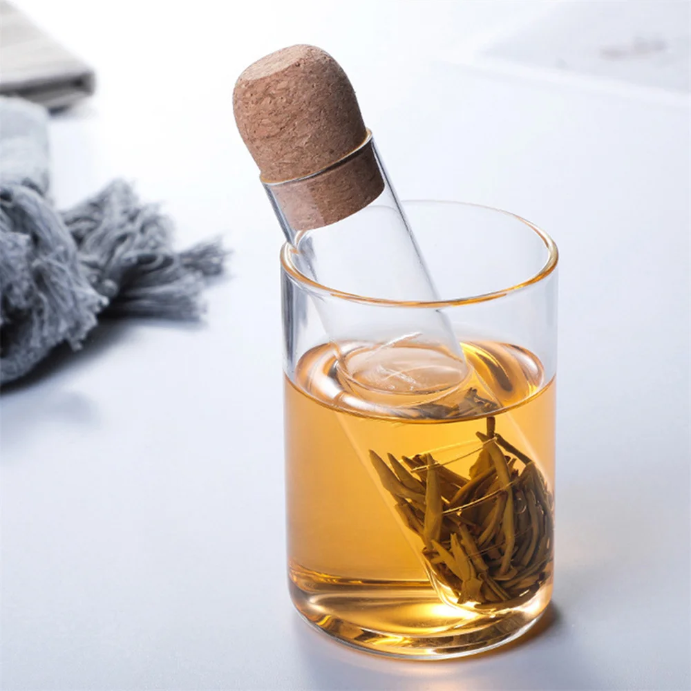 

Mini Transparent Tea Strainer Glass Tea Infuser Empty Bottle Brewing Test Tube Tea Set Cork Glass Bottle Tube Kitchen Tools