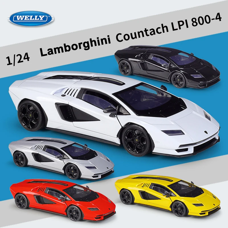 

Модель автомобиля WELLY 1:24 Lamborghini Countach LPI800, Литые и игрушечные автомобили, настоящая спортивная гоночная модель автомобиля, игрушка