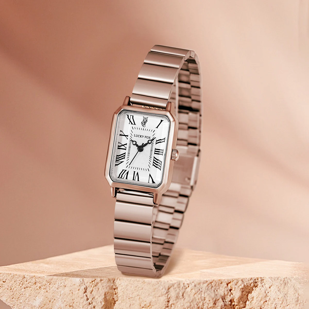 LUCKY FOX New Fashionable and Simple Women Watch Bracelet Jewelry Temperament Small Square Steel Strip Women Quartz Watch Reloj 4