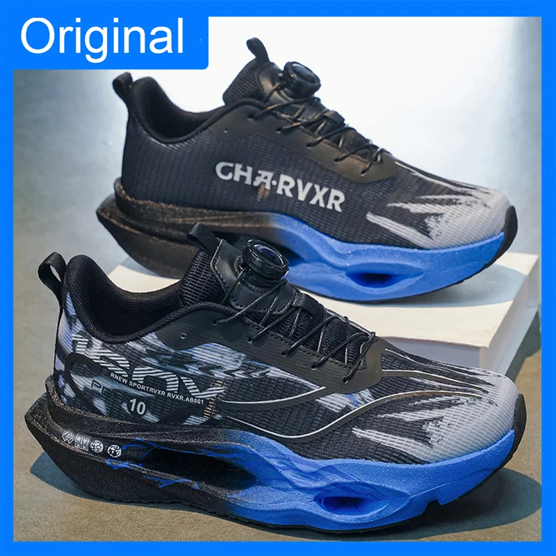 Unisex Sports Shoes Breathable Mesh Fashionable Rotating Buckle Running Shoes 2026 Summer New Soft Sole Rebound Running Shoes 3
