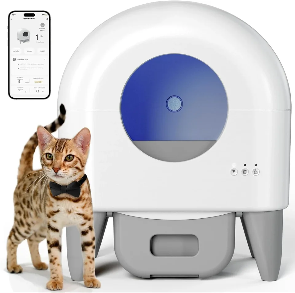 Smart Automatic Cat Litter Box with App Control