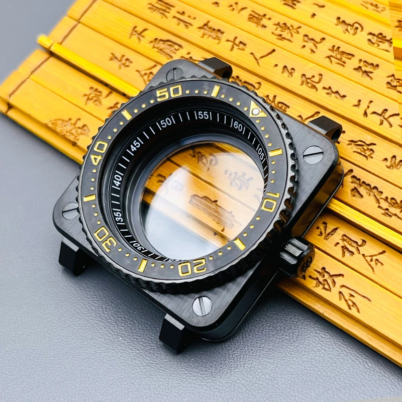 Black Nh35 Case Square Skx007 Watch Cases Fits Nh35 Nh36 4r 6r 7s