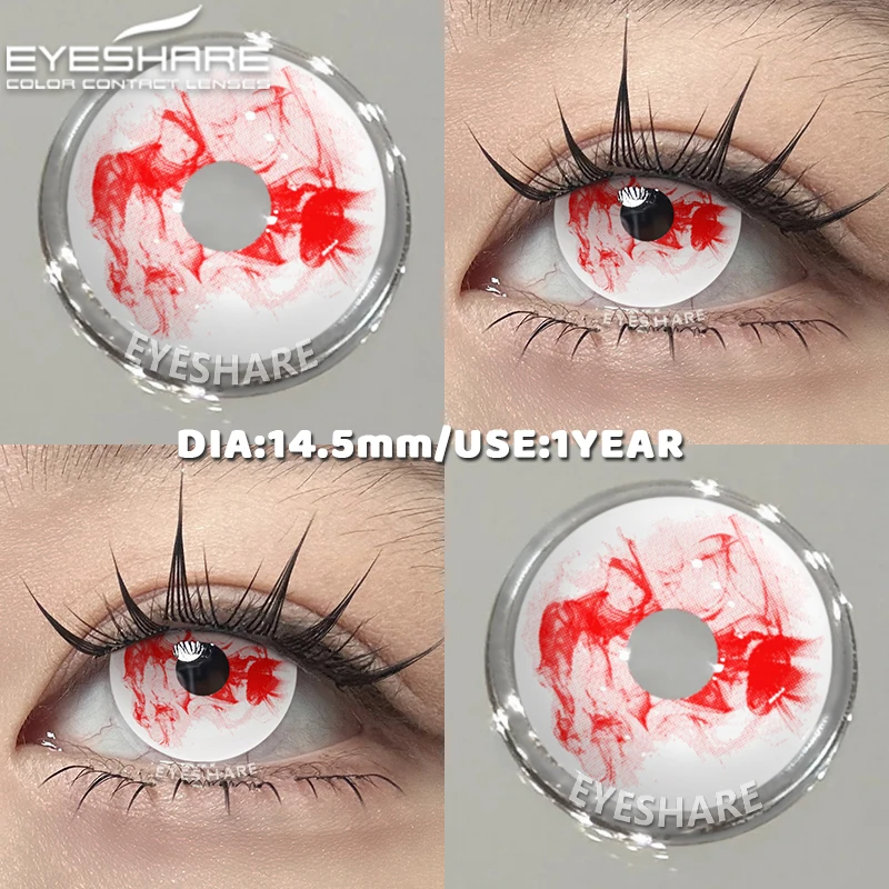 EYESHARE Cosplay White Contact Lenses - Colored Anime Eye Makeup for Halloween Accessories