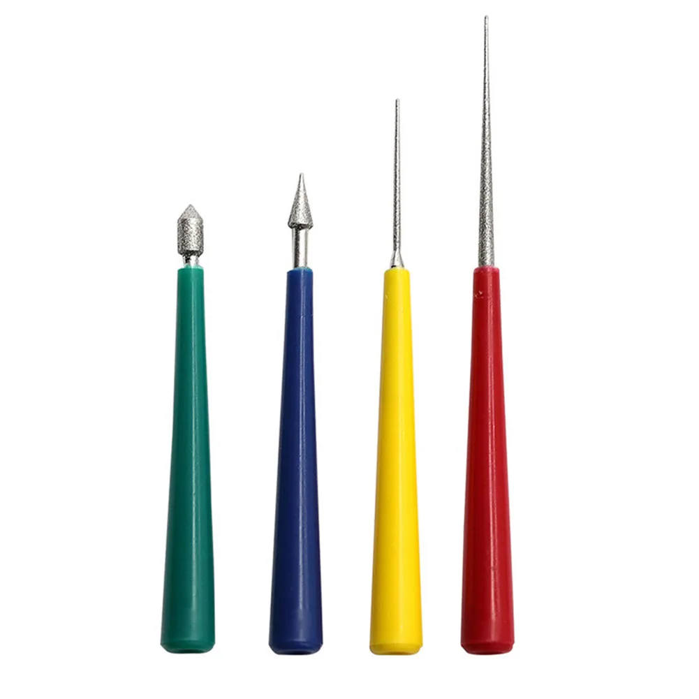 

4pcs Diamond Glass Beads File Reamer Diamond Needle File Beading Hole Enlarger Diamond Hand Tools Parts Accessories