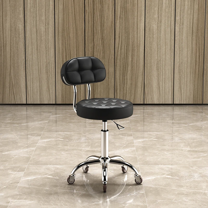 Desk Makeup Barber Chairs Lounge Cutting Wheel Swivel Barber Chairs Aesthetic Stylist Taburete Con Ruedas Salon Furniture WJ25XP