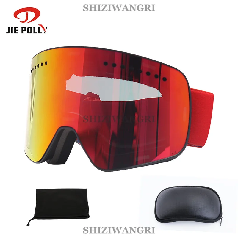 2022 New Double Layer Magnetic Ski Goggles Lens Skiing Anti-fog UV400 Snowboard Goggles Men Women Ski Glasses Eyewear 4
