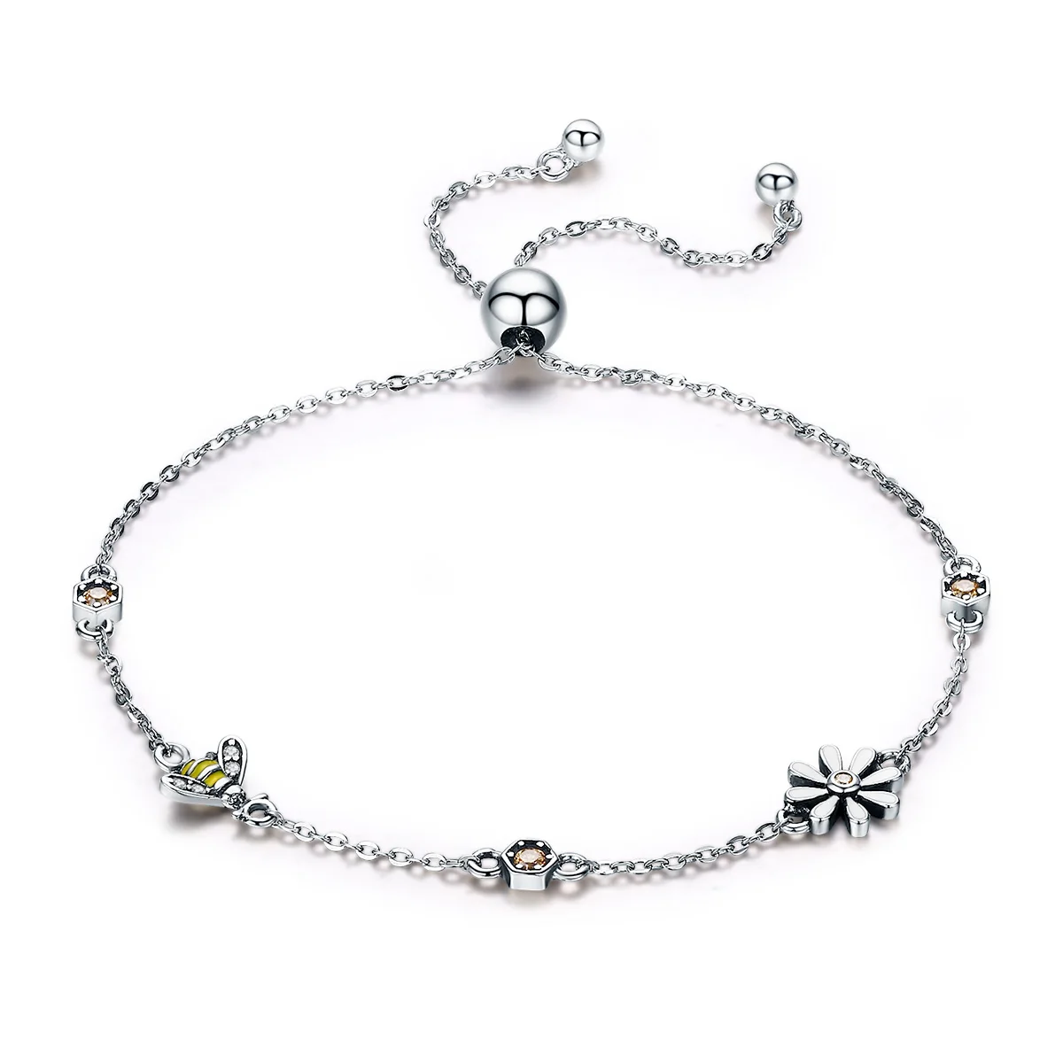 

SFB1 Customized 925 Sterling Silver Delicate Zircon Love Heart Shaped Bracelets For Women Valentines Gift Wedding Jewelry