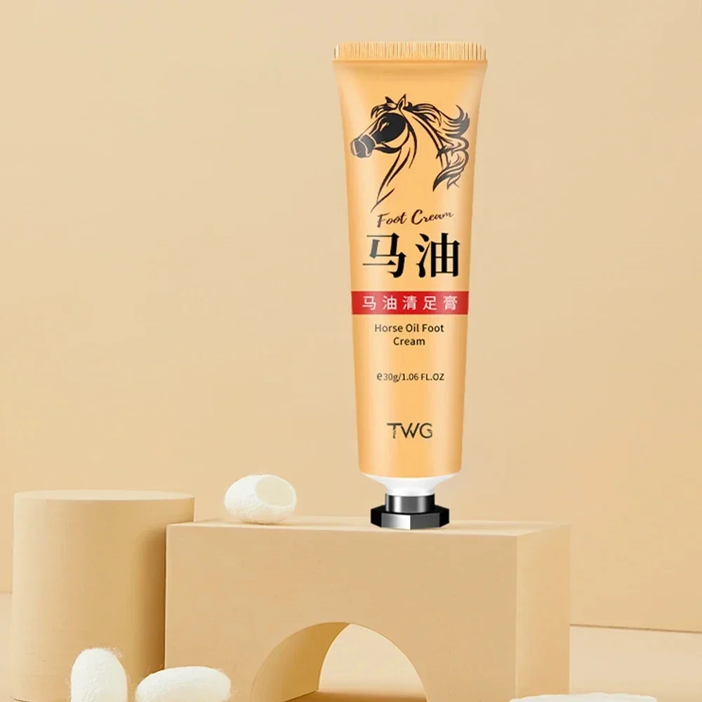 Foot Cream Anti Crack Foot Cream Heel Cracked Repair Horse Oil Cream Smooth Removal Dead Skin Callus Anti-Drying Hand Feet Skin Care 30g