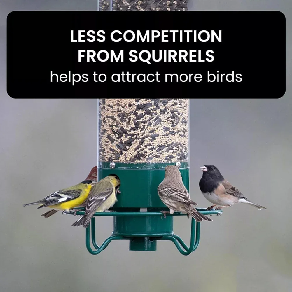 Squirrel-Proof Wild Bird Feeder Portable for Garden Yard Outdoor Wrought Iron Hanging Hummingbird