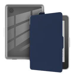 Clear Back Slim Wake/Sleep Smart Case with Magnetic Cover - Clara Colour N367 (Dark Blue)