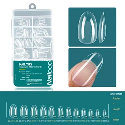 Nailpop Gel Nail Tips Collection - 120pcs Box, Medium to Short Almond/Square Shapes, Easy Soak Off Extensions (Oval 002 120pcs)