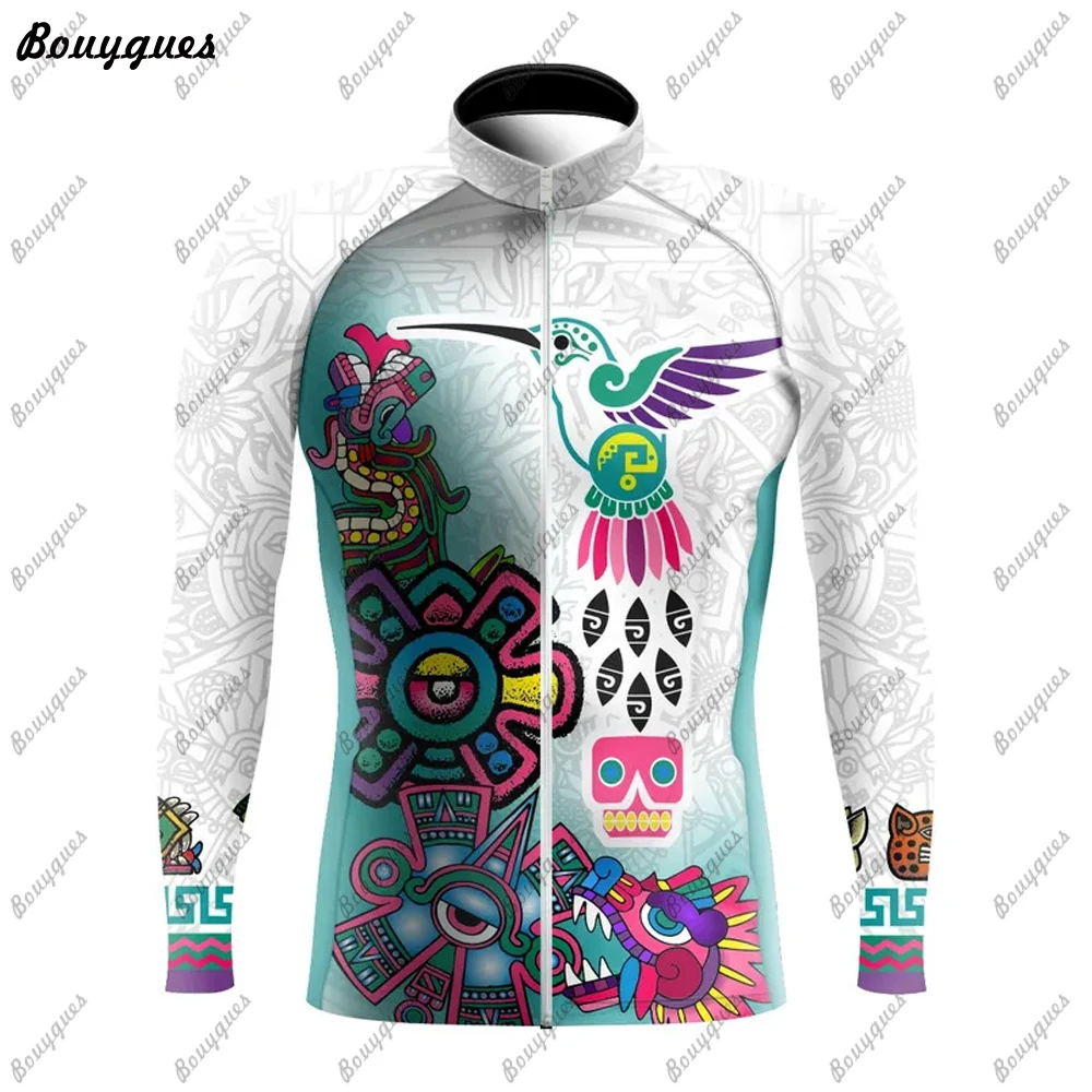 Winter Thermal Fleece And Thin Cycling Clothes Set Men Long Sleeves Jersey Suit Outdoor Riding Bike MTB Bib Pant