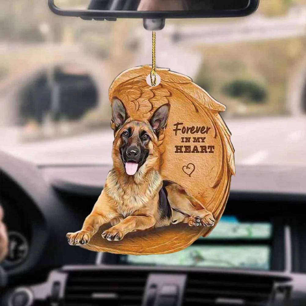1PC 2D Cute Funny Sleeping Angel Dog Wing Dog Hanging Ornament