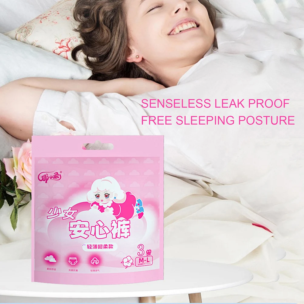 Women's Disposable Menstrual Underpants Portable Sanitary Napkins Elastic Waist Heavy Flows Period Panties for Sleeping Use