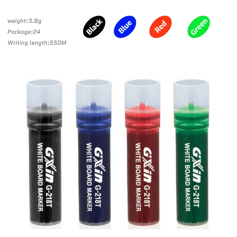 24 개 G-218T 화이트 보드 마커 펜 리필 잉크. 물-베이스, 쉬운 지우기. 대용량. 적합 교육, 사무실, 무독성