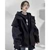 Unisex High Street Functional Cargo Jacket Techwear Fake two-piece Tactical Windbreaker Coats Streetwear Men's clothing Oversize 3