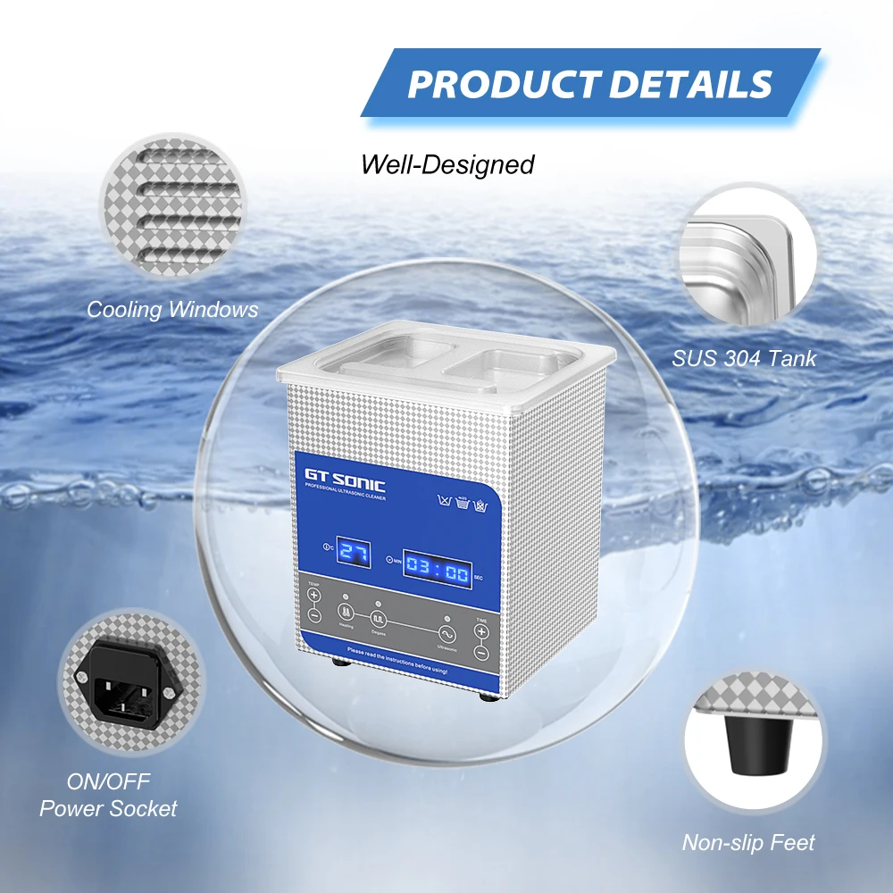 GTSONIC Ultrasonic Cleaner - 2L to 27L Digital Ultrasound Bath with Big Sale Price Description Image.This Product Can Be Found With The Tag Names Digital ultrasonic cleaner 6l, Ultrasonic cleaning machine 3l, Ultrasonic cleaning machine 6l
