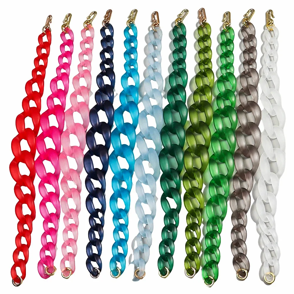 Trend ige Acryl große klobige Choker Kette Halskette für Frauen böhmischen Harz Glieder kette Anhänger Halsketten Mode Schmuck Geschenk