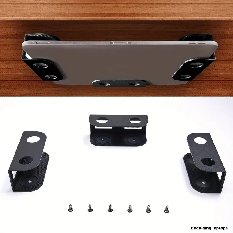 Under Desk Laptop Mount Metal Under Desk Shelf Holder for Laptop for Mac Mini Ma