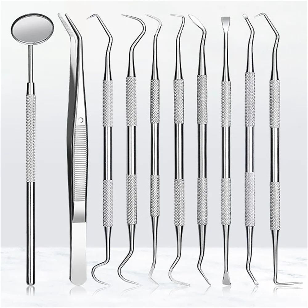 Dental Mirror Sickle Tartar Scaler Teeth Pick Spatula Dental Laboratory Equipment Dentist Gift Oral Care Tooth Cleaning Tools dental implants instruments oral planting positioning guide dental implant tools planting positioning angle ruler dentist tools