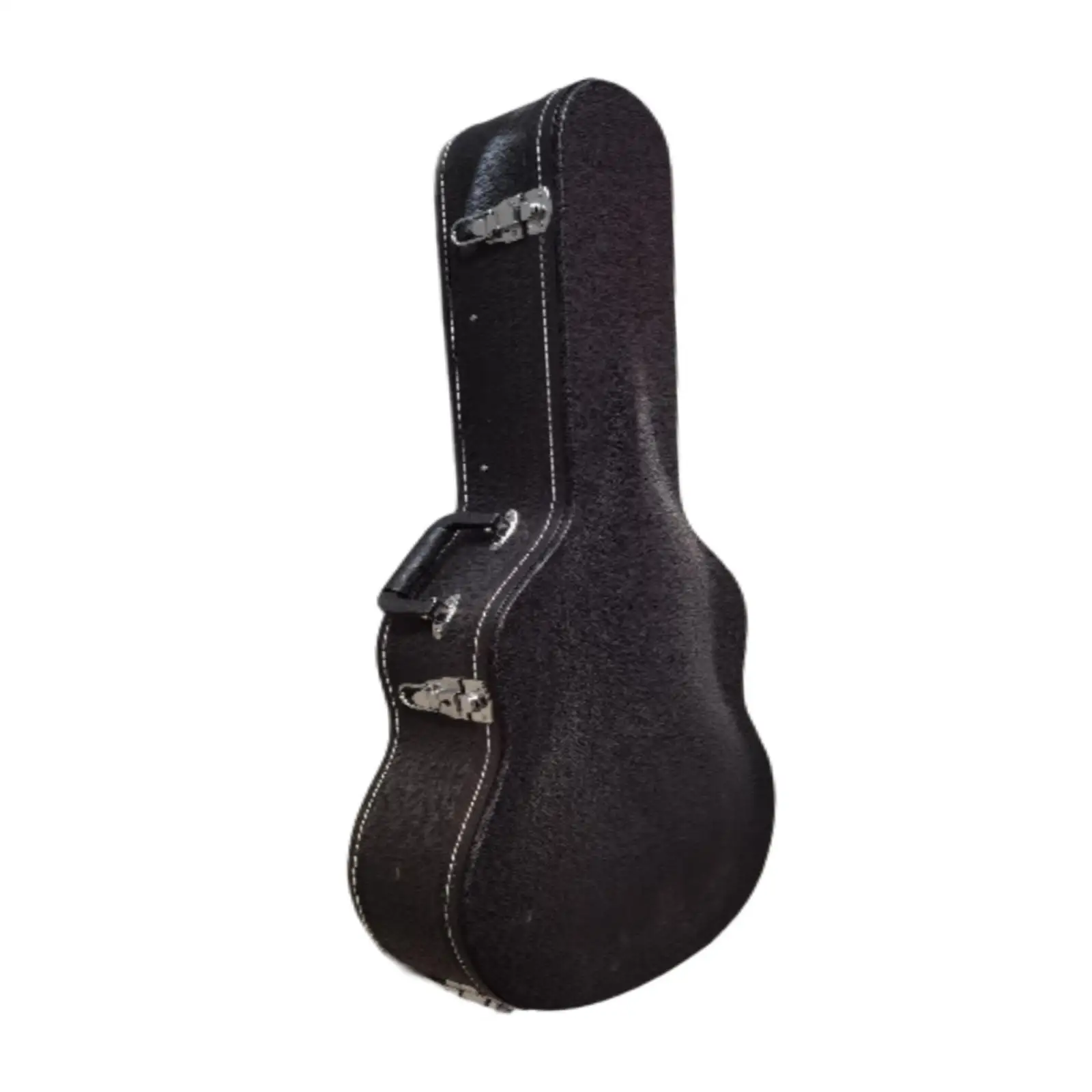 Acoustic Guitar Hard Shell Case PU Leather Waterproof Rigid Bag with Thick Padding for 34 Inch Guitar Travel Storage
