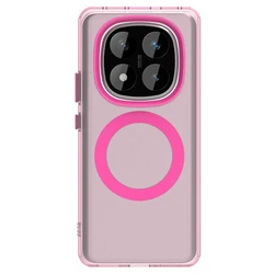 Matte Wireless Charging Case with Translucent Design for Redmi 14C (Pink)