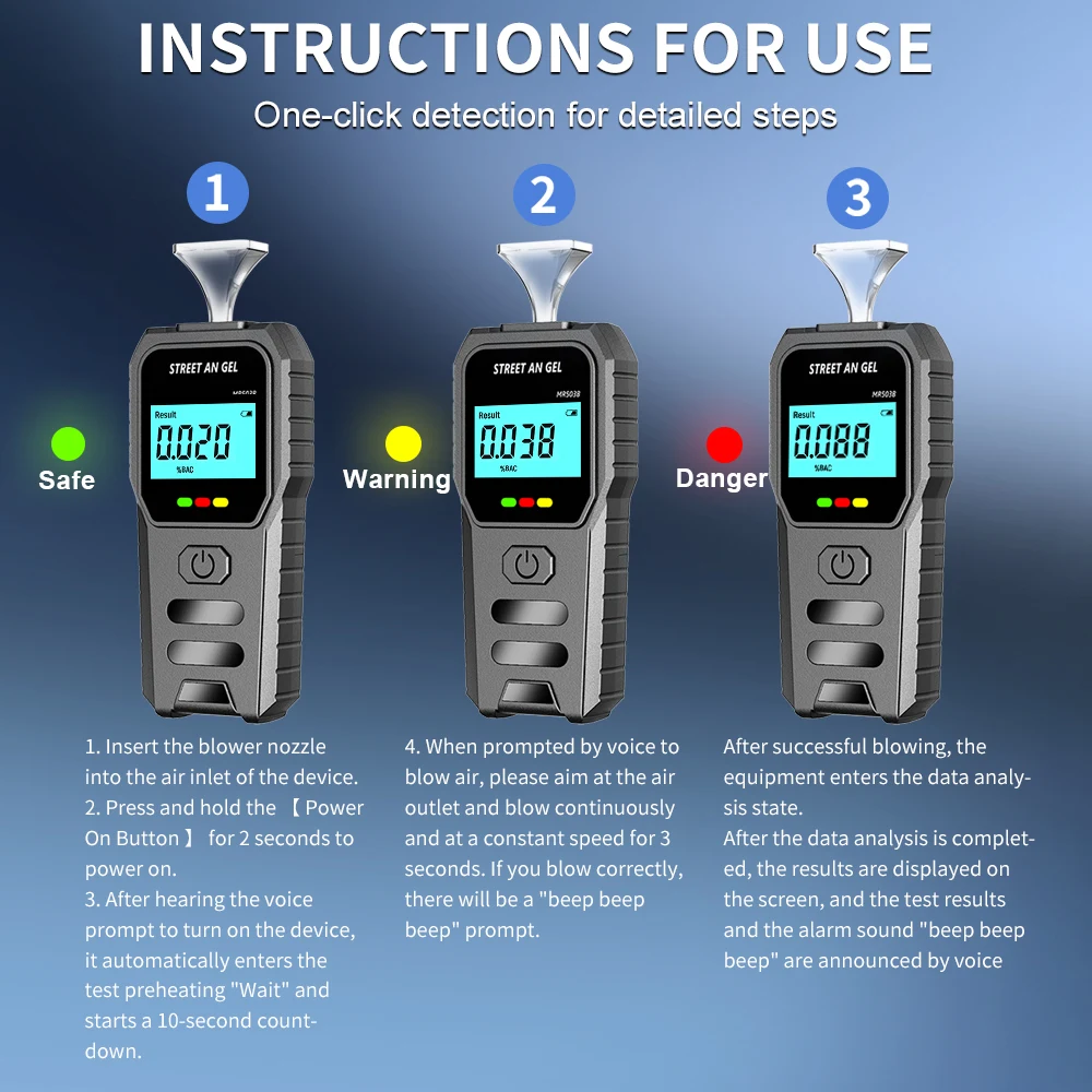Product Breathalyzer Breath Alcohol Tester for Personal & Professional Use