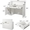 Reception Desk with LED Lights and Power Outlets, Retail Counter Reception Counter Table with Drawers, for Salon Lobby Checkout 2