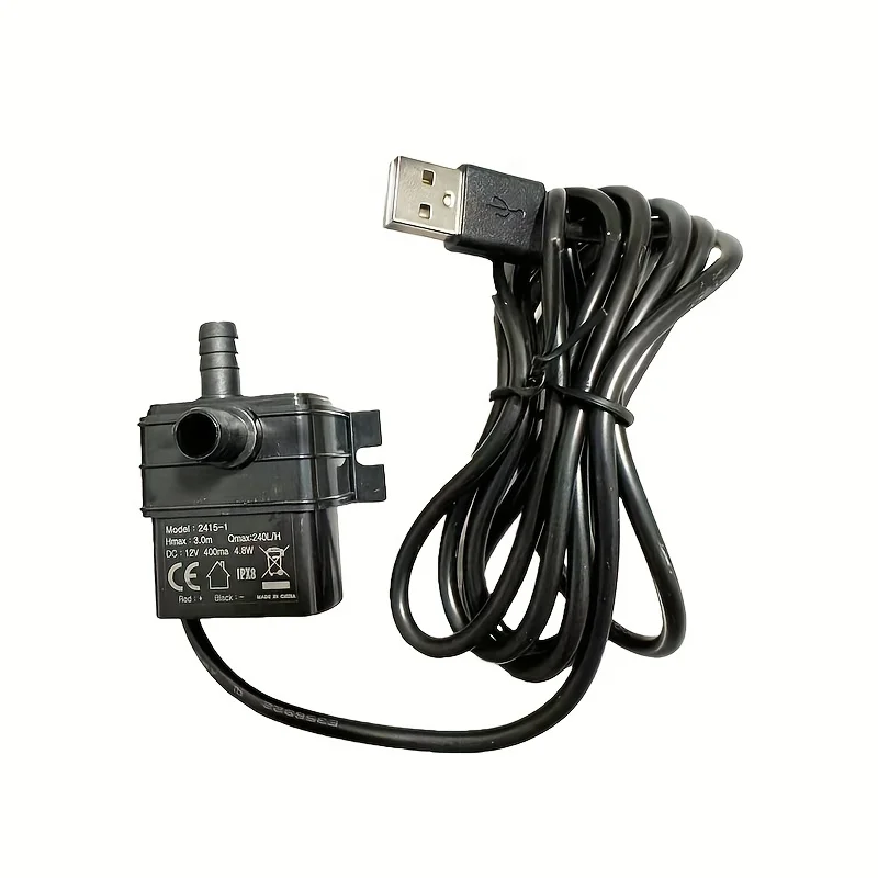 워터 펌프 12v 풀 펌프 5V USB 플러그 4.8W 240L/H 수족관 rockery 분수 pums 전원 공급 장치 3A에 적합한 애완 동물 워터 펌프