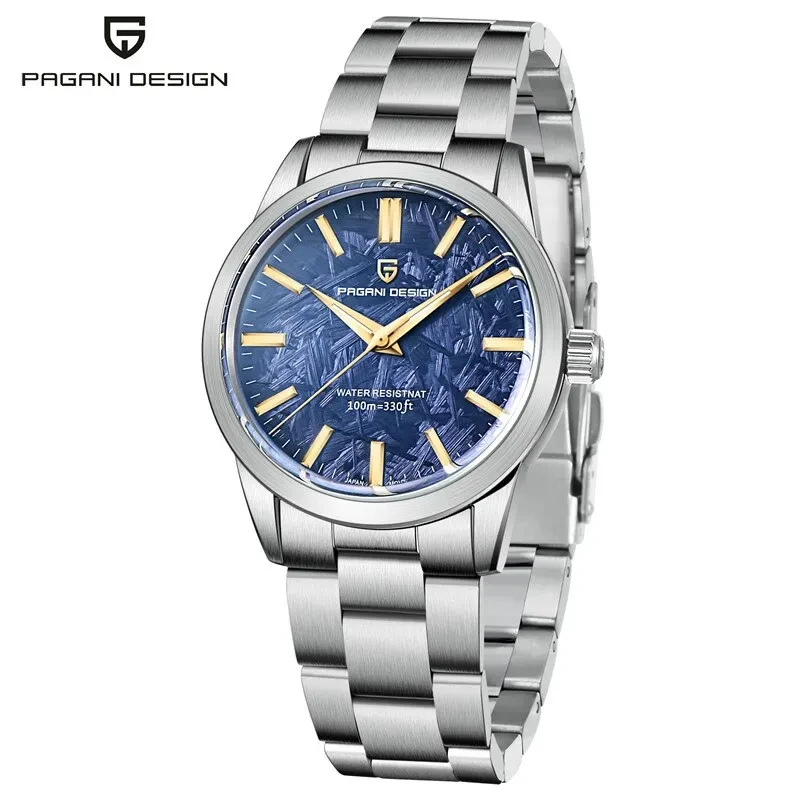 PAGANI DESIGN PD 1734 남성용 쿼츠 시계, 풀 스테인레스 스틸, 비즈니스 방수 손목 시계, 40mm, 신제품