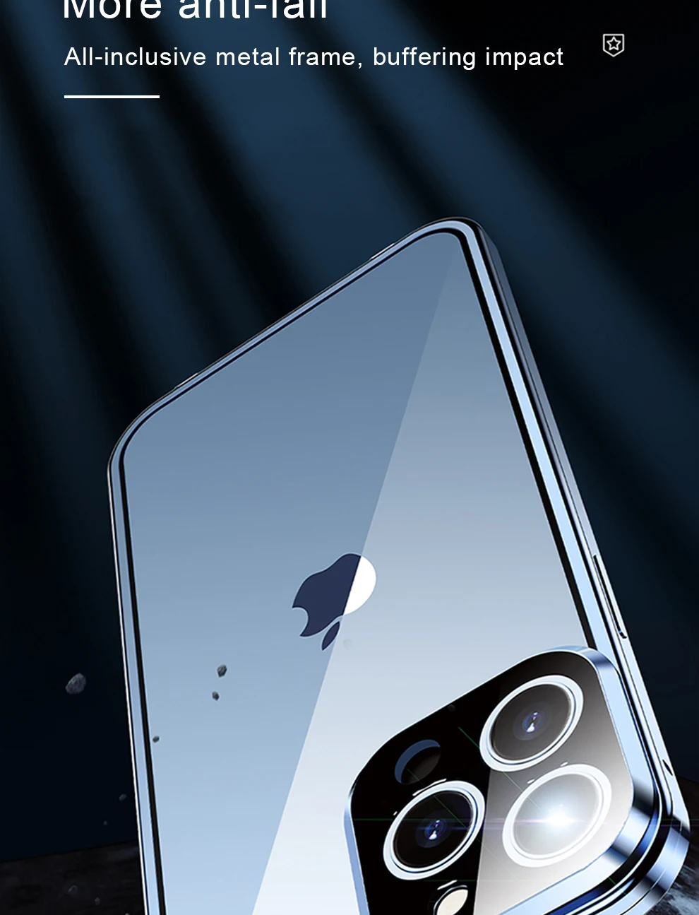 360° Metal Magnetic Double Sided Glass Cover With Lens Protection For IPhone16 14 15 Pro Max For IPhone13 12 11 Double Lock Case