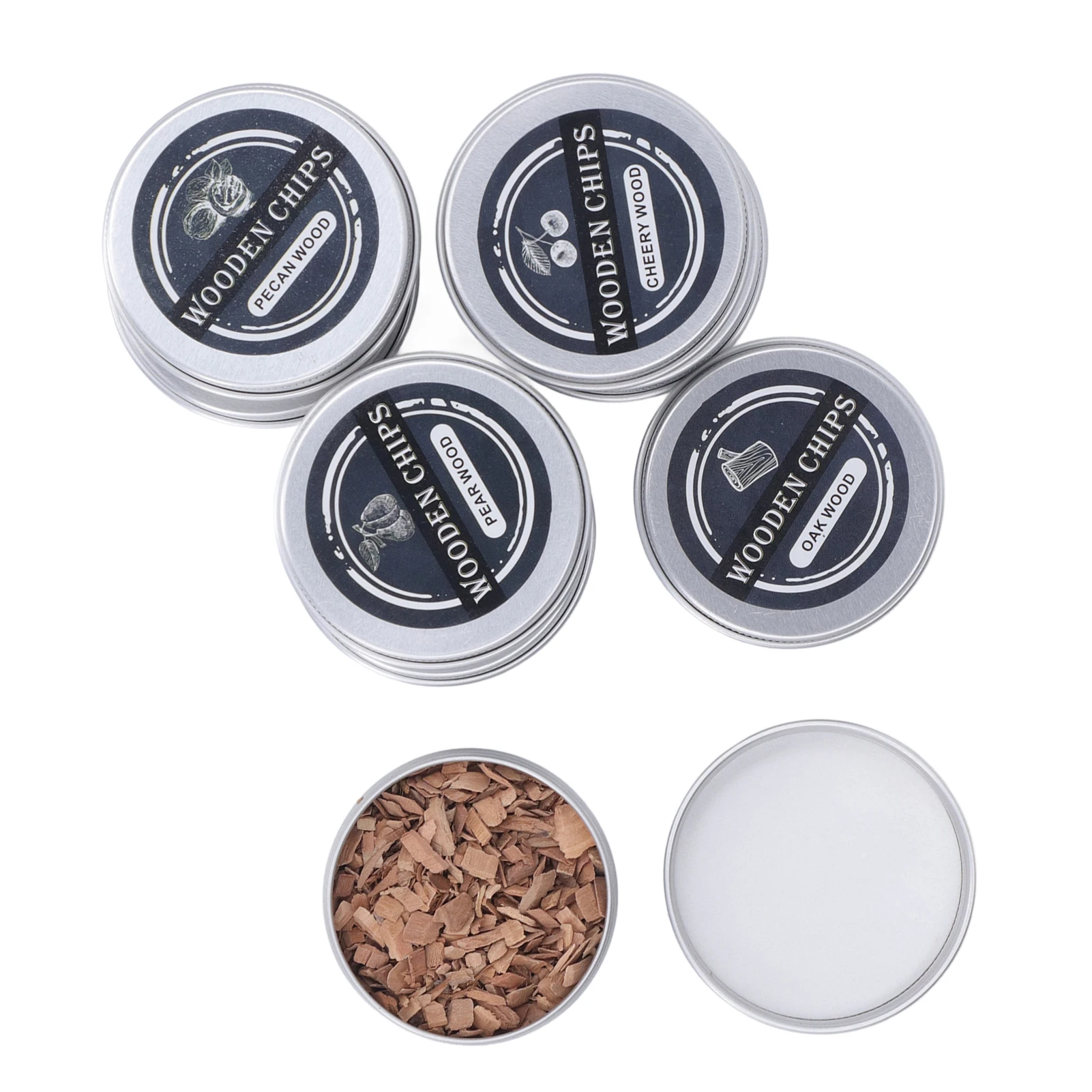 Wood Chip Smoking Fuel Easy To Use Cocktail Smoking Wood Chips Muti Purpose Burn Friendly 8 Flavors Compact Natural for Drink