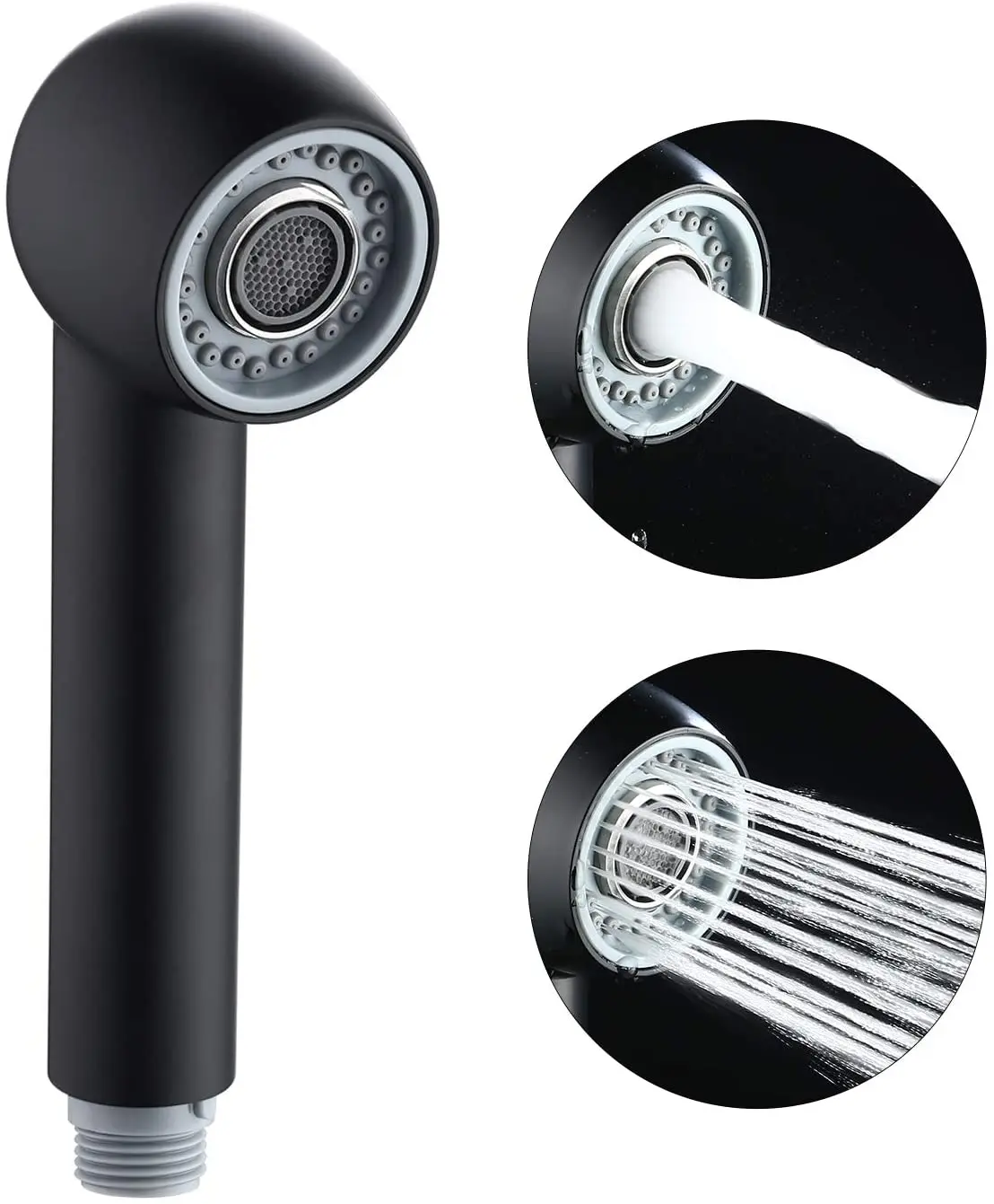 

IMPEU Kitchen Sink Pull Down Faucet Head Replacement 2-Functions Pull Out Sprayer Head Brushed Nickel